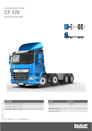 Krute šasije DAF CF 370 FAD Mixer