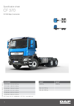 Krute šasije DAF CF 370 FAT Construction