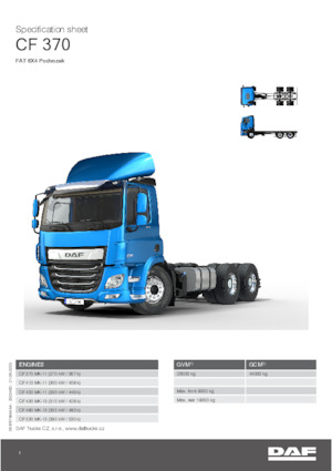 Krute šasije DAF CF 370 FAT