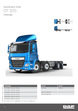 Krute šasije DAF CF 370 FAX