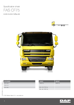 Krute šasije DAF CF 75.250 FAS SC