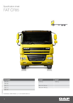 Krute šasije DAF CF 85.460 FAT
