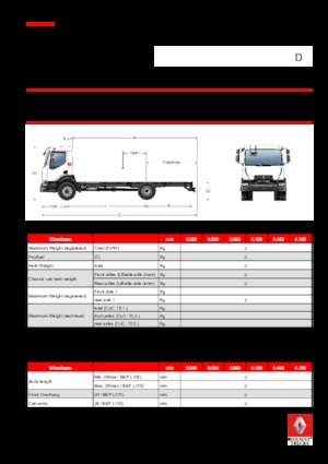 Krute šasije Renault D 13 HIGH 4X2 RK 210 E6