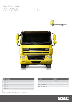 Krute šasije DAF CF 65.220 FA LH