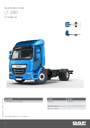 Krute šasije DAF LF 280 FA 19t