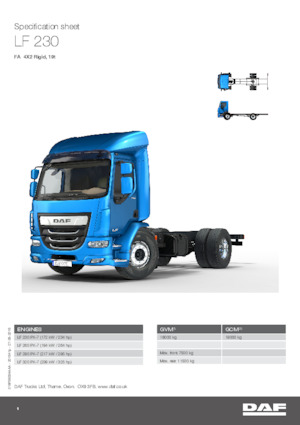 Krute šasije DAF LF 290 FA 19t