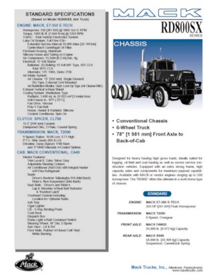 Krute šasije Mack RD890SX CA49 E7-350 E-TECH 6x4