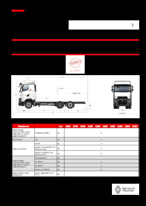 Krute šasije Renault T HIGH P6X2 LOW 24,5T 13L E6