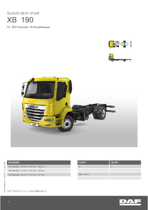 Krute šasije DAF XB 190 FA 16t RoadSweeper