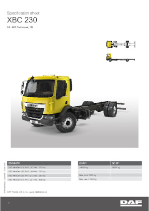 Krute šasije DAF XBC 230 FA 19t