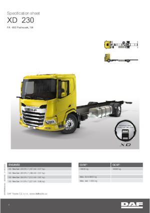 Krute šasije DAF XD 290 FA 19t