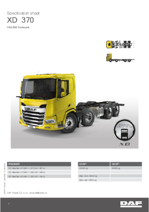 Krute šasije DAF XD 370 FAD