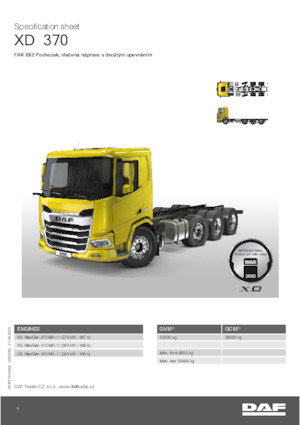 Krute šasije DAF XD 370 FAK