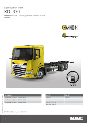 Krute šasije DAF XD 370 FAR Low Deck