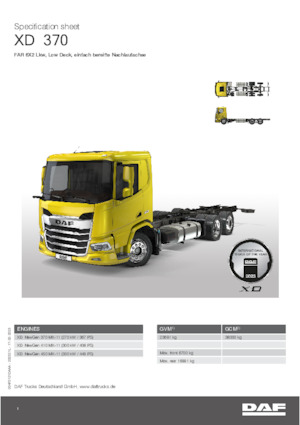 Krute šasije DAF XD 370 FAR Low Deck