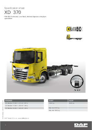 Krute šasije DAF XD 370 FAS Low Deck