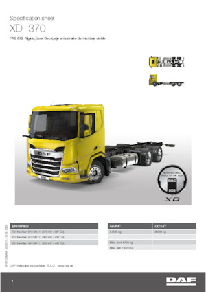 Krute šasije DAF XD 370 FAS Low Deck