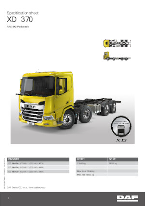 Krute šasije DAF XD 410 FAC