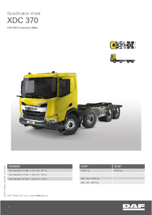 Krute šasije DAF XDC 370 FAD Mixer