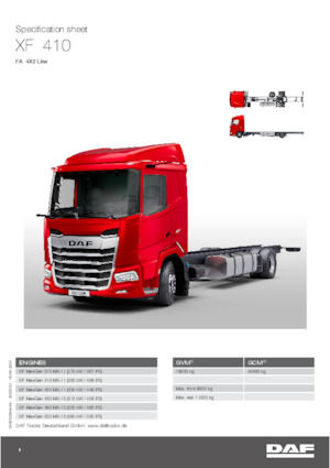Krute šasije DAF XF 410 FA