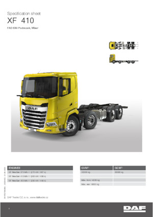 Krute šasije DAF XF 410 FAD Mixer