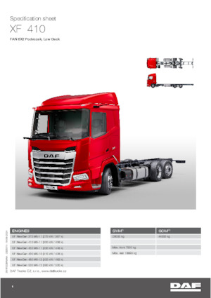 Krute šasije DAF XF 410 FAN Low Deck