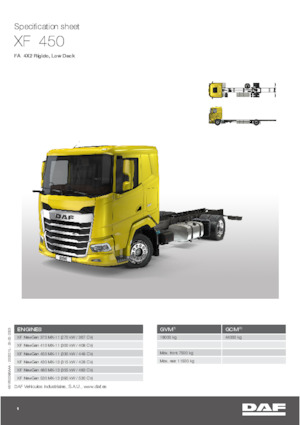 Krute šasije DAF XF 430 FA Low Deck