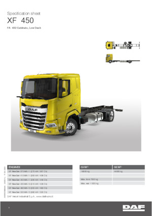 Krute šasije DAF XF 430 FA Low Deck