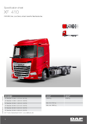 Krute šasije DAF XF 370 FAR Low Deck