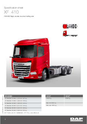Krute šasije DAF XF 410 FAS
