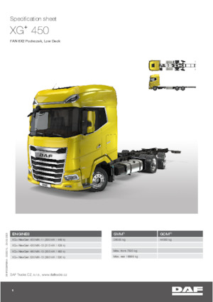 Krute šasije DAF XG+ 480 FAN Low Deck