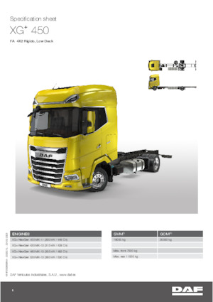 Krute šasije DAF XG+ 450 FAN Low Deck