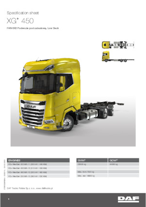 Krute šasije DAF XG+ 430 FAN Low Deck