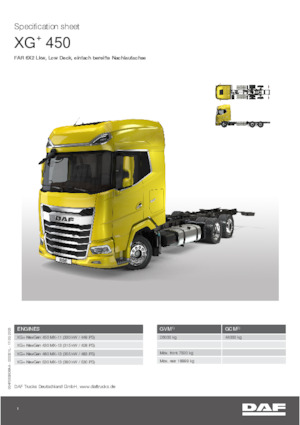 Krute šasije DAF XG+ 480 FAR Low Deck