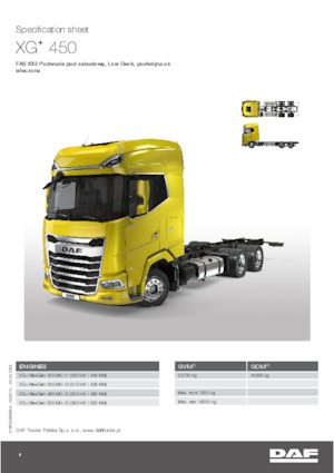 Krute šasije DAF XG+ 450 FAS Low Deck