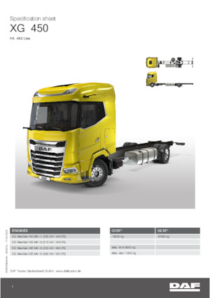 Krute šasije DAF XG 480 FA