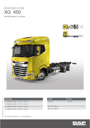 Krute šasije DAF XG 430 FAN Low Deck