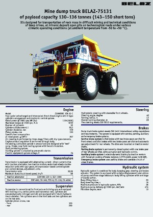 Kruti kiperi kamioni Belaz 75131