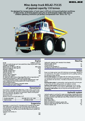 Kruti kiperi kamioni Belaz 75135