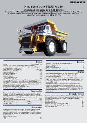 Kruti kiperi kamioni Belaz 75139