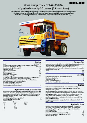 Kruti kiperi kamioni Belaz 7540A