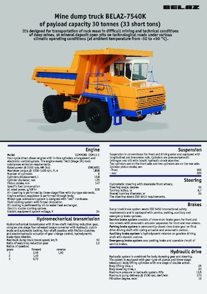 Kruti kiperi kamioni Belaz 7540K