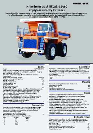 Kruti kiperi kamioni Belaz 75450