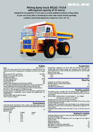 Kruti kiperi kamioni Belaz 7555A
