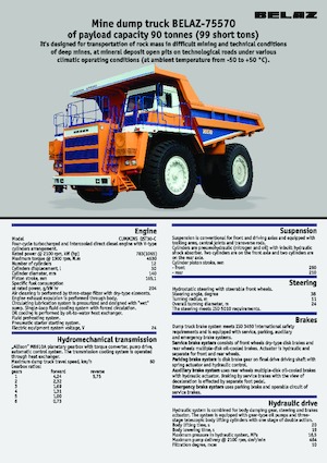 Kruti kiperi kamioni Belaz 75570