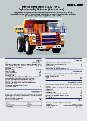 Kruti kiperi kamioni Belaz 75583