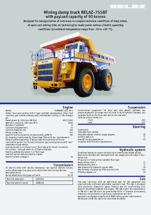 Kruti kiperi kamioni Belaz 7558F