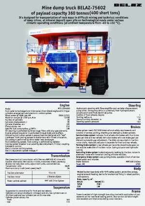 Kruti kiperi kamioni Belaz 75602