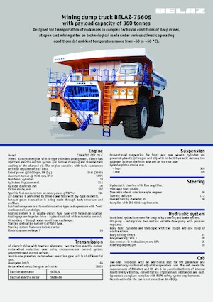 Kruti kiperi kamioni Belaz 75605