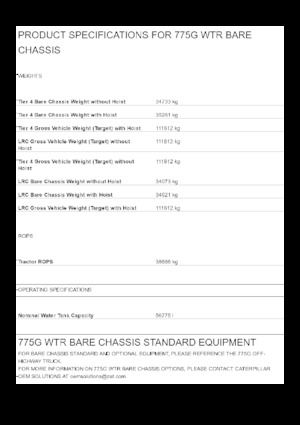Kruti kiperi kamioni Caterpillar 775G WTR Bare chassis